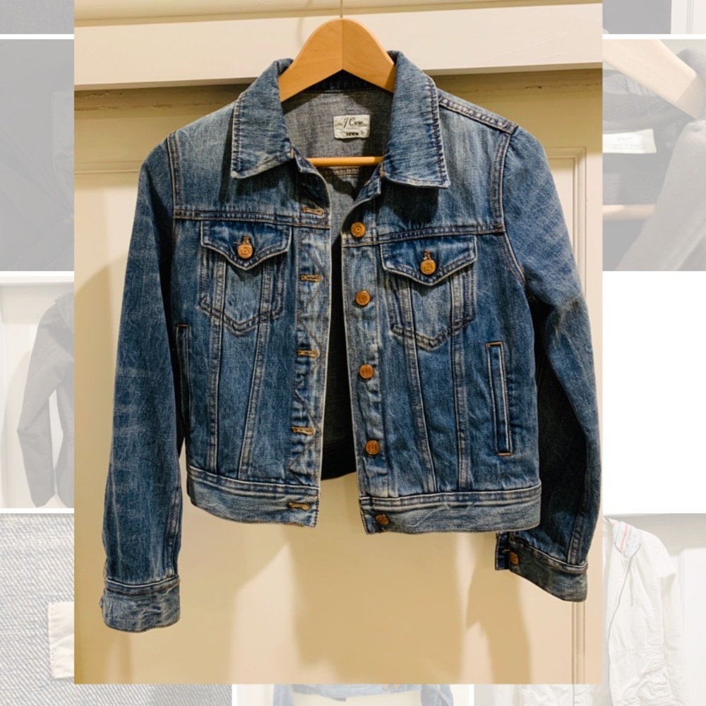 J.Crew Cropped Womens Denim Blue Jacket — S